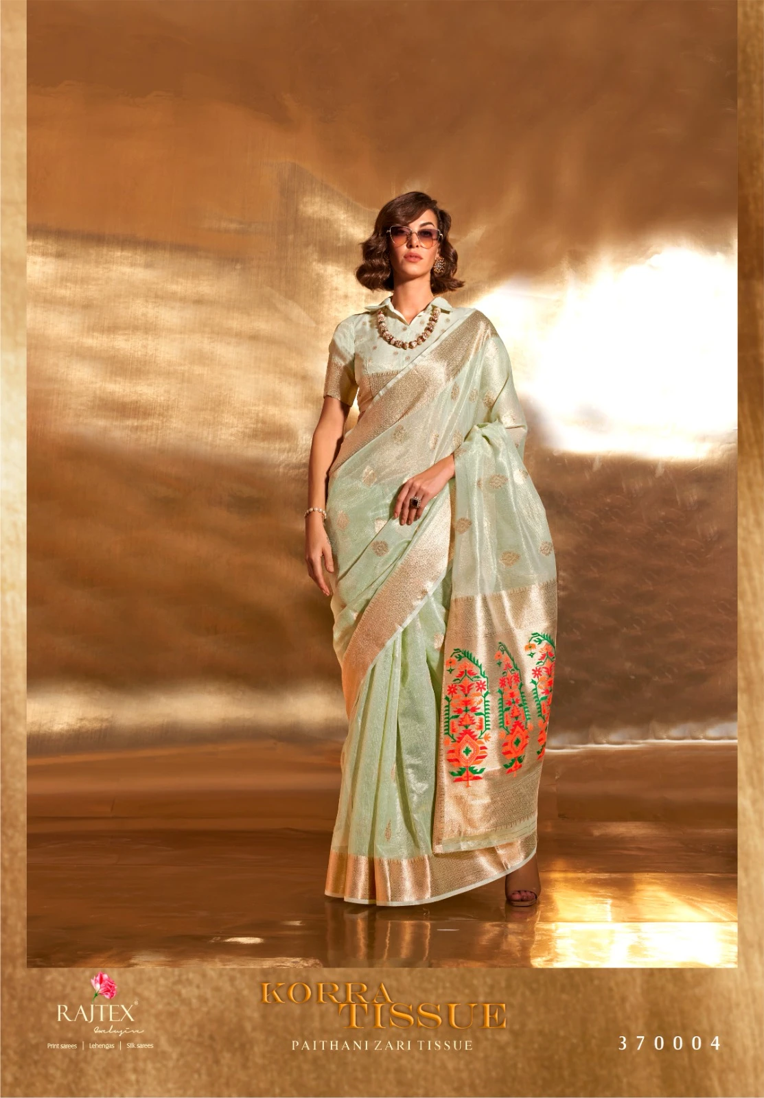 Rajtex 370000 Series Zari Tissue Wholesale Fancy Sarees Catalog — Wholesale Sarees, rajtex wholesale from Surat - Gallery Image 4